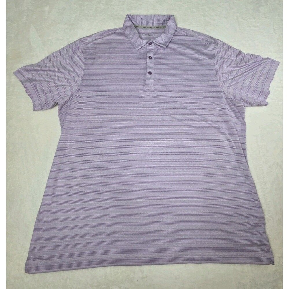 Walter Hagen 11 Means Polo 2XL Purple Striped